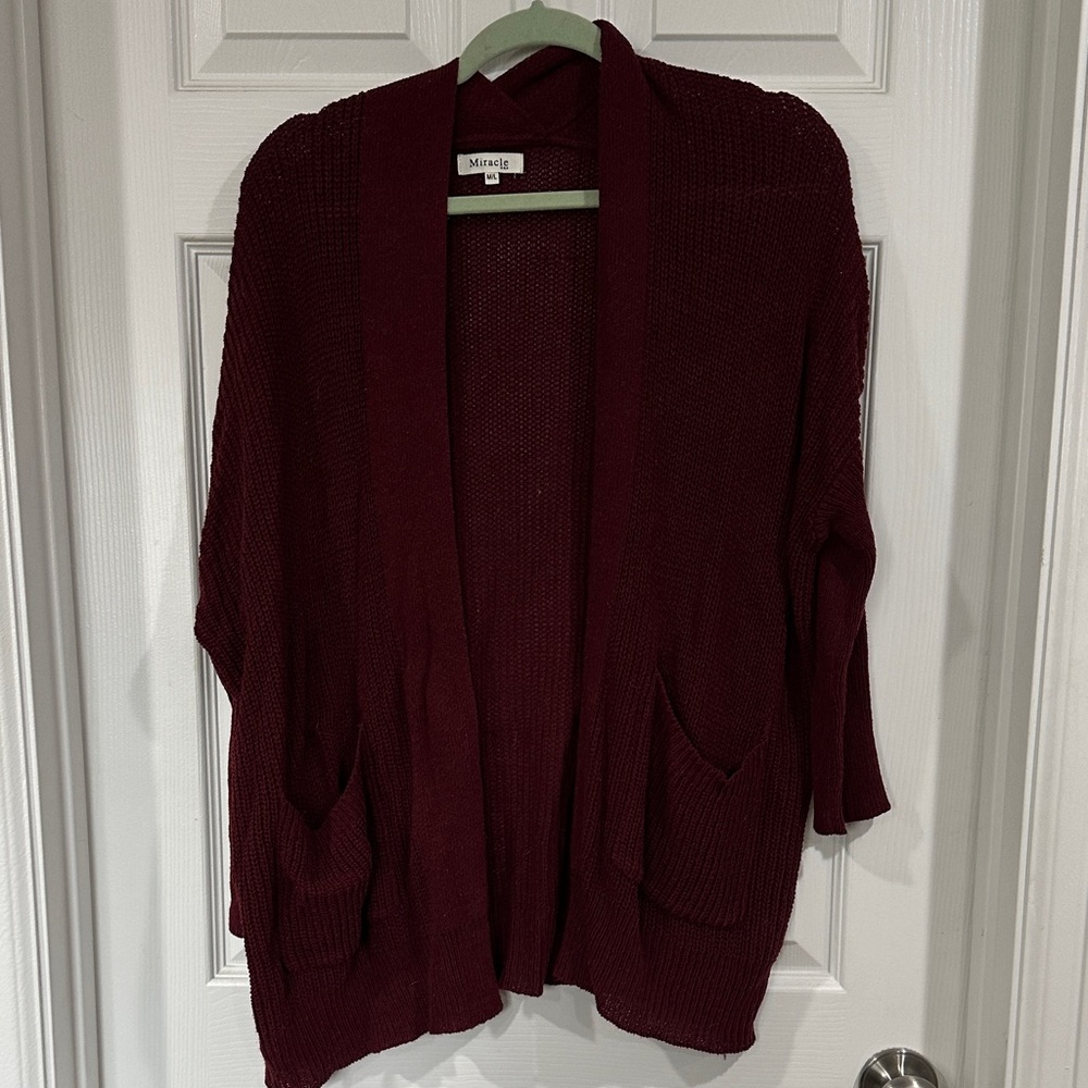 5 for $40. Bundle & Save! Miracle Deep Red Women's Cardigan